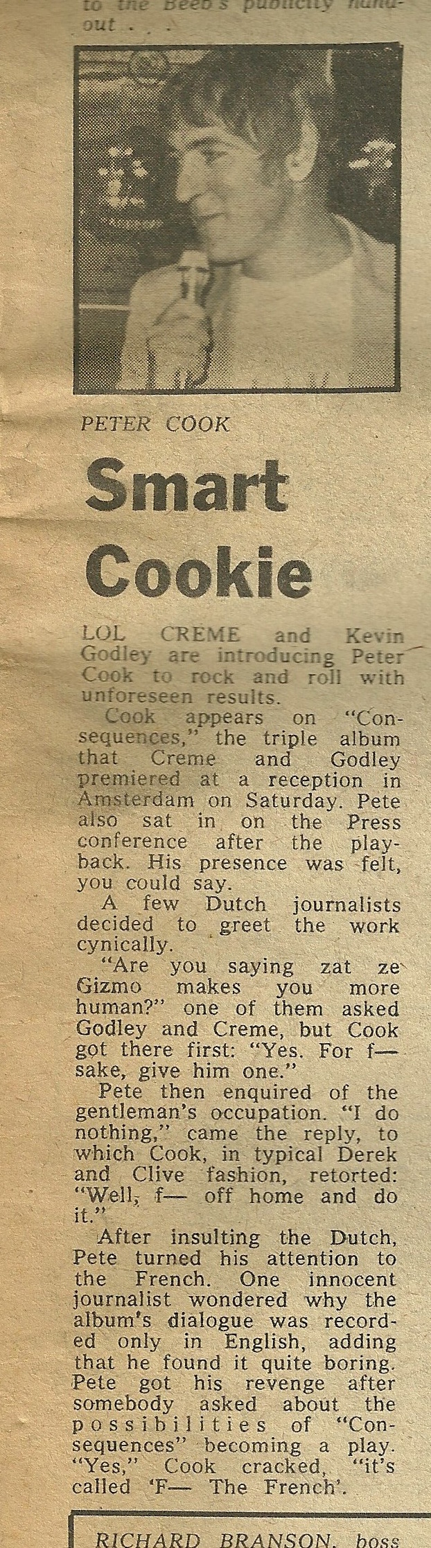 Original press cutting of the above news item