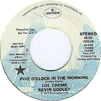 A side label - 5 o'clock in the morninh