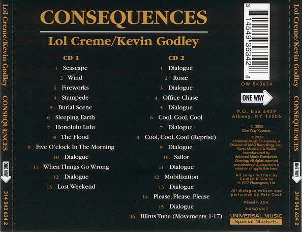 track listing on back of One Way CD