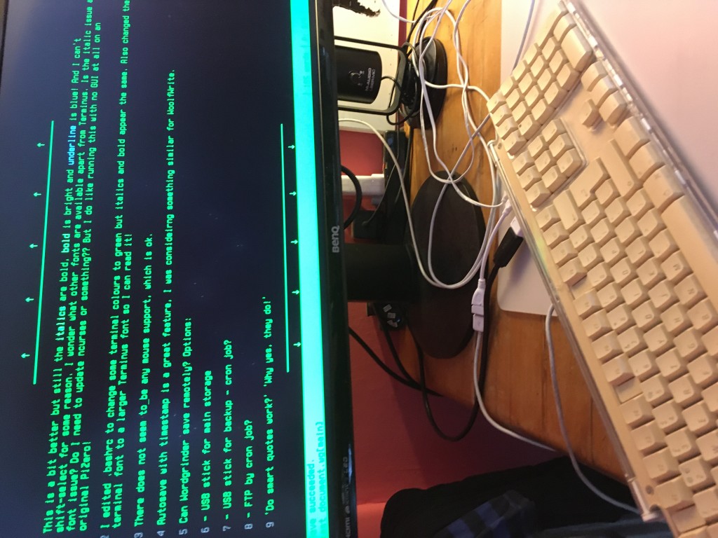 WordGrinder on a PiZero