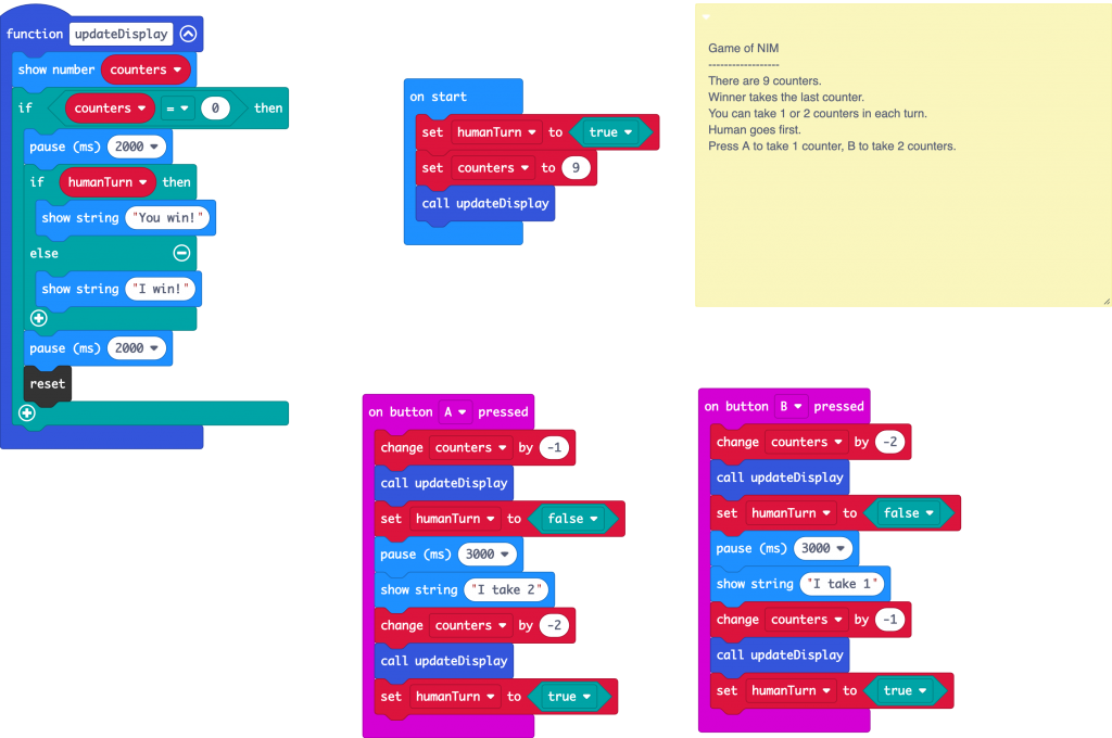 microbit NIM maths and computing investigation Blog My Wiki!