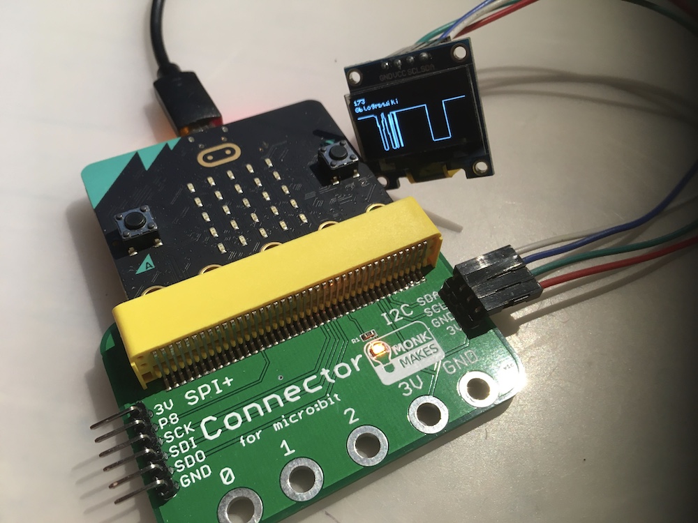 OLED display connected to micro:bit 