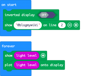 MakeCode blocks for plotting graph