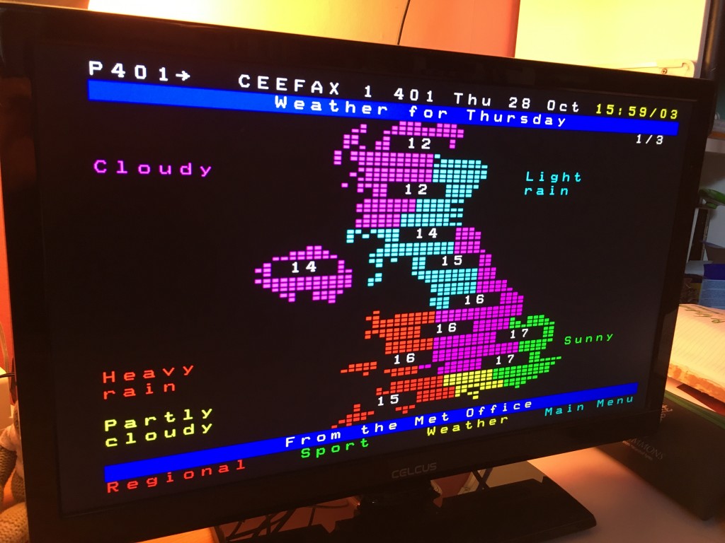 Ceefax weather map