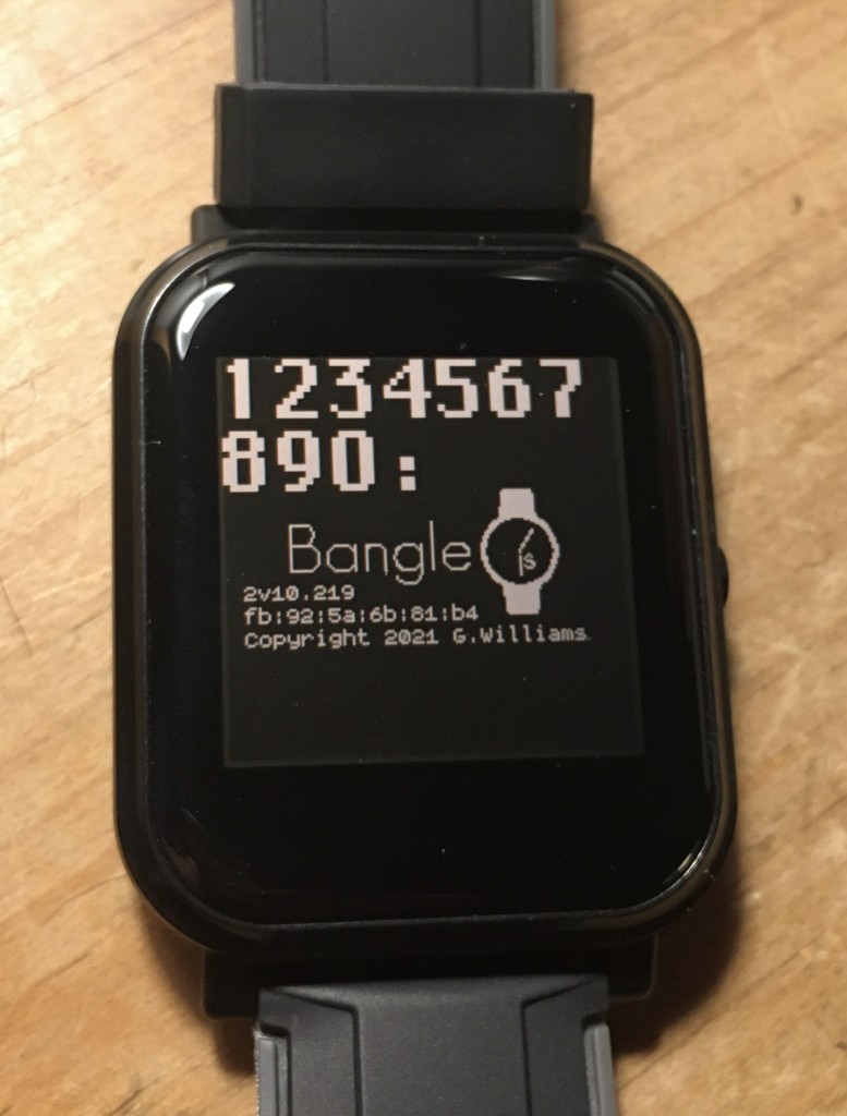 Chicago font on Bangle.JS watch