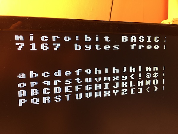 wide font on a micro:bit